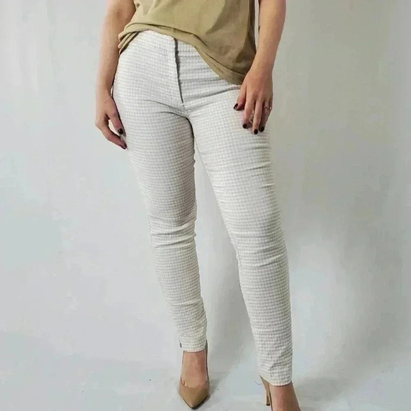 Calvin Klein Gingham Plaid Print Straight Leg Pants - 6 - Picture 1 of 10